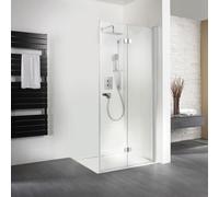 Puerta plegable HSK Exklusiv para panel lateral, medidas: 80 x 200 cm, tope a la derecha, 407080-R-SO-50edelglas, Cabinas de ducha: Colores especiales: ESG transparente con vidrio noble