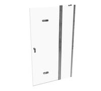 Puerta plegable HÜPPE Design pure, con segmento fijo, fijación a la derecha, ancho 1200mm, alto 2000mm, 8P7104092321, Cabinas de ducha: Color de perfil plata cristal de alto brillo ESG clear