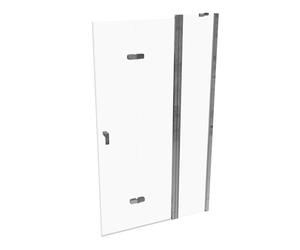 Puerta plegable HÜPPE Design pure, con segmento fijo, fijación a la derecha, anchura 1200mm, alto 2000mm, 8P7104092321, Cabinas de ducha: Color de perfil plata cristal de alto brillo ESG clear