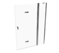 Puerta plegable HÜPPE Design pure, con segmento fijo, fijación a la derecha, anchura 1400mm, alto 1900mm, 8P7102092322, Cabinas de ducha: Color de perfil plata alto brillo ESG clear con ANTI-PLAQUE
