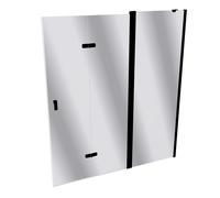 Puerta plegable HÜPPE Design pure, con segmento fijo, fijación a la derecha, anchura 1700mm, alto 1900mm, 8P7103123380, Cabinas de ducha: Color de perfil Vidrio Black Edition Vidrio espejo ESG