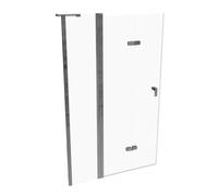 Puerta plegable HÜPPE Design pure, con segmento fijo, fijación a la izquierda, ancho 1200mm, alto 1900mm, 8P7001092321, Cabinas de ducha: Color de perfil plata cristal de alto brillo ESG clear