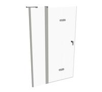 Puerta plegable HÜPPE Design pure, con segmento fijo, fijación a la izquierda, anchura 1200mm, alto 1900mm, 8P7001087322, Cabinas de ducha: Color de perfil plata mate ESG clear con ANTI-PLAQUE