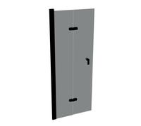 Puerta plegable HÜPPE Design pure, fijación a la izquierda, anchura 800mm, alto 1900mm, instalación sobre plato de ducha y suelo alicatado, 8P0803123301, Cabinas de ducha: Color del perfil Negro Edici