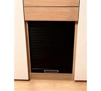 Puerta Plegable Kit de Puerta Tambor Negro 600 mm Ancho, Solo Puertas Reemplazo para Muebles Cocina, Panel Corredizo Listón Individual Bajada para Autocaravana(600x410mm/24x16in)