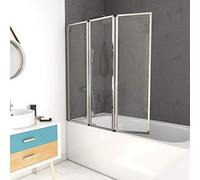 MARWELL Premium 3 Hojas Plegables, Cristal de Seguridad endurecido de 4 mm de Grosor, se Puede Detener a la Izquierda y a la Derecha, Cromado, 3-teilig, 125 x 143 cm