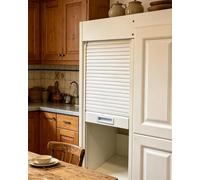 Puerta Plegable Personalizado Puerta de Armario de Tirada Hacia Abajo, Puertas de Lamas Tambor para Isla de Cocina, Ahorro de Espacio Flexible Manual Panel Enrollable(90x50cm/35x20in)