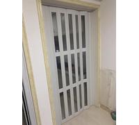 Puerta plegable plisada de plástico con ventana de rejilla transparente para privacidad y ahorro de espacio en dormitorios y lavanderías