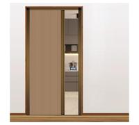 Puerta plegable Puerta corrediza plegable que ahorra espacio, divisor de ambiente con marco de aluminio, para sótano(Coffee,30X80IN)