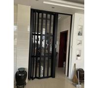 Puerta Plegable Puerta Corrediza Tipo Acordeón Negra de 230cm de Largo. Puertas de Armario Plegables y Plisadas Que Ahorran Espacio. Puerta Tipo Acordeón(218cmx230cm/85.8inx90in)