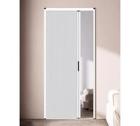 Puerta Plegable Puerta Plegable Sin Taladro Puertas Correderas, Mampara de Acordeón de 180/190/200/210 cm de Alto, Puerta Plegable Blanca para Armario de Ducha de Cocina, Personalizable(60x200cm (23.6
