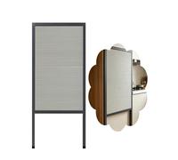 Puerta Plegable Puerta Tambor de Panel No Tejido Gris, sin Perforar, para Armario Abatible Ahorra Espacio, Puerta Corredera Personalizable con Tirador(35x28in/89x71cm)