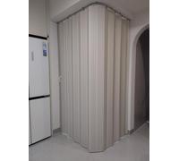 Puerta Plegable Puertas Plegables Interiores con Riel Flexible, Puerta Tipo Acordeón de Plástico Blanco con Privacidad, Cortina Separadora de Ambientes, Puerta Corrediza(30x80in (76x203cm))