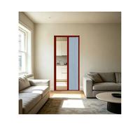 Puerta Plegable Sin Perforación, Puerta Corredera De Riel Ultrabajo Con Kit De Riel Deslizante, Para Dormitorio, Estudio, Guardarropa, Lavandería, Personalizada(Blue,32" x 80")