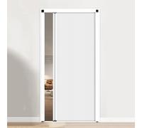 Puerta Plegable Sin Perforaciones Marco de Metal y Panel No Tejido, Corredizas Plegables con Manija y Cerradura, Puerta Divisoria para Cocina o Dormitorio(Blanco-W×H:75×200cm)