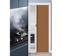 Puerta Plegable sin Taladro con Marco de Aluminio y Panel no Tejido, Puertas Tipo acordeón a Medida con Tirador y Cerradura de Doble Cara, divisoria para Puerta de Cocina y Dormitorio (Color