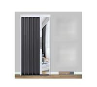 Puerta Plegable Tipo Acordeón Con Herrajes De Montaje Puertas Plegables Con Filtro De Luz Y Privacidad Marco De Puerta Gris Y Panel De Aluminio(63x80in (160x203cm))