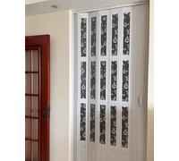 Puerta Plegable Tipo acordeón de PVC Blanca - 122 x 203 cm | Puerta Interior versátil para armarios, lavaderos y entradas - Riel de Aluminio Resistente y Ventana con Rejilla acrílica