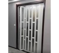 Puerta plegable tipo acordeón, Puerta plegable retráctil con textura de roble blanco en acordeón(90x210cm (35.4x82.7"))