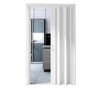 Puerta Plegable Tipo Acordeón, Puertas Plegables De Vinilo Con Efecto Roble For Entrada, Sistema De Riel De Aluminio, Panel Plegable For Despensa O Dormitorio(36x40in(91.5x101cm))