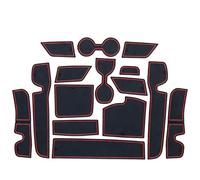 Puerta Ranura Alfombrilla para Kia Forte 2018-2019, Antideslizante Goma Consola Central Posavasos Decoración de Interiores,Red