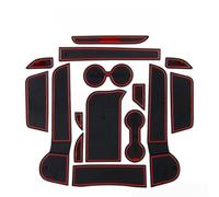 Puerta Ranura Alfombrilla para Mitsubishi Outlander 2019-2022, Antideslizante Goma Consola Central Posavasos Decoración de Interiores,Red