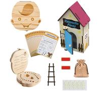 Puerta ratoncito perez - Casita ratoncito perez - Caja de dientes de leche para niños - Cajita dientes ratoncito perez - caja para dientes de leche - Casa ratoncito perez puerta magica - Madera - azul