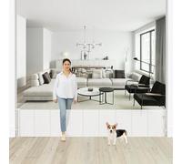 Puerta retráctil extra ancha para perros de 24 pulgadas de alto x 150 pulgadas para la casa, puerta corta para bebés para pisar, puerta de malla reforzada para cachorros, puerta para escaleras,