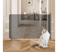 Puerta retráctil para gatos para evitar la salida accidental a través de puertas, integración funcional con arquitecturas comunes del hogar (68 x 125 cm)