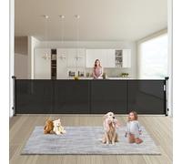 Puerta retráctil para Perros y bebés, Puerta de Seguridad para niños, Extra Ancha, expandible, de 37 Pulgadas de Alto, con Tiras reforzadas para Puertas, escaleras, pasillos, Aberturas Grandes para
