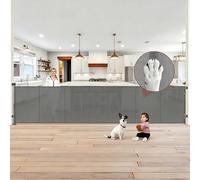 Puerta retráctil reforzada de 41 pulgadas, extra alta, puerta retráctil para perros de 200 pulgadas, puerta retráctil extra ancha con varillas de apoyo, valla interior para bebés para sala de estar,
