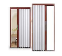 Puerta retráctil tipo acordeón,Puerta plegable ahorradora de espacio de aleación de aluminio,No requiere taladro/Fácil de limpiar,Para dormitorio, baño, cocina, oficina(50x80in(127x203cm))