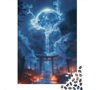 Puerta Santuario Cielo Nocturno Puzzle de 1000 Piezas Papel Puzzle para Adultos Nubes Luna Puzzle para Toda la Familia 52x38cm/1000pcs