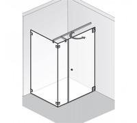 Puerta sin marco HSK Kienle con bisagra y sección secundaria con panel lateral K.21, hasta 1000x2000mm, tope a la derecha, K.21-R-90-50edelglas, Cabinas de ducha: Aspecto de acero inoxidable: ESG tran