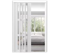 puerta tipo acordeón opaca, Puerta corrediza de acrílico del acordeón PVC con la manija for los tamaños múltiples armario(30x80in(76x203cm))