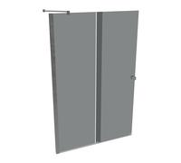 Puerta trasera corredera HÜPPE Xtensa pure 2 piezas (1/2), anchura:140cm, galce izquierdo, XT1307069301, Cabinas de ducha: Color del perfil plata alto brillo Vidrio ESG gris
