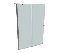 Puerta trasera corredera HÜPPE Xtensa pure 2 piezas (1/2), anchura:140cm, galce izquierdo, XT1307069348, Cabinas de ducha: Perfil color plata alto brillo Vidrio ESG Sand Plus serigrafiado con ANTI-PLA