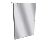 Puerta trasera corredera HÜPPE Xtensa pure 2 piezas (1/2), anchura:140cm, galce izquierdo, XT1307069381, Cabinas de ducha: Color de perfil plata cristal de alto brillo ESG cristal de espejo con ANTI-P