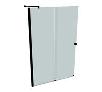 Puerta trasera corredera HÜPPE Xtensa pure 2 piezas (1/2), anchura:140cm, galce izquierdo, XT1307123347, Cabinas de ducha: Color del perfil Negro Edición Cristal ESG Arena Plus Serigrafía