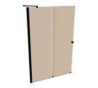 Puerta trasera corredera HÜPPE Xtensa pure 2 piezas (1/2), anchura:140cm, galce izquierdo, XT1307123378, Cabinas de ducha: Color del perfil Black Edition Cristal ESG Bronce con ANTI-PLAQUE