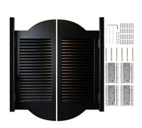 Puerta Vaiven de Madera de Pino, Puertas de Salón oscilante, Puerta Abatible de Café, Puertas De Vaquero Madera Maciza, Cierre Automático, para Cuarto de Guardarropas(Black,140x90 cm (WxH))