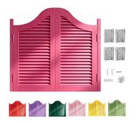 Puerta Vaiven de Madera Maciza con Bisagras, Puertas De Media Cintura de Lamas para Cocina, Doble Puerta de Café Oscilante Divisoria para Bar Pasillo, Tamaño(Rose red,W94xH100cm)