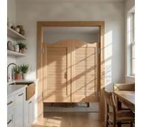 Puerta Vaiven de Media Cintura Estilo Vaquero, Puertas de Cafetería Oscilantes de Madera