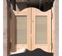 Puertas Abatible de Madera Interior, Puerta Batiente de Café Retro Sin Pintar, Puertas Vaiven Puerta Oscilante de Media Cintura con Bisagras y Herrajes para Salón Bar Cocina(B,W 37.4xH 35.4 IN)