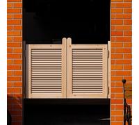 Puertas Abatible de Madera Interior, Puerta Batiente de Café Retro Sin Pintar, Puertas Vaiven Puerta Oscilante de Media Cintura con Bisagras y Herrajes para Salón Bar Cocina(C,W 49.2xH 35.4 IN)