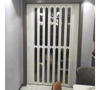 Puertas abatibles Puerta plegable de PVC personalizable, puerta retráctil con marco, tiradores y cristal acrílico, puerta divisoria para cocina/lavadero/trastero(31x80in(79x203cm))