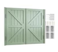 Puertas Batientes 2 Hojas Puerta Abatible De Madera Cierre Automático para Interiores Entrada Cocina Salón Oficina W70-160cm Personalizable(Light Green,84x90 cm (WxH))