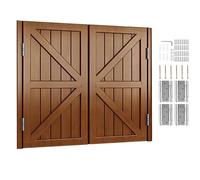 Puertas Batientes 2 Hojas Puerta Abatible De Madera Cierre Automático para Interiores Entrada Cocina Salón Oficina W70-160cm Personalizable(Coffee,142x100 cm (WxH))