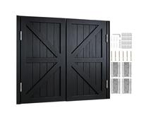 Puertas Batientes 2 Hojas Puerta Abatible De Madera Cierre Automático para Interiores Entrada Cocina Salón Oficina W70-160cm Personalizable(Black,130x90 cm (WxH))