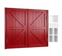 Puertas Batientes 2 Hojas Puerta Abatible De Madera Cierre Automático para Interiores Entrada Cocina Salón Oficina W70-160cm Personalizable(Red,94x100 cm (WxH))